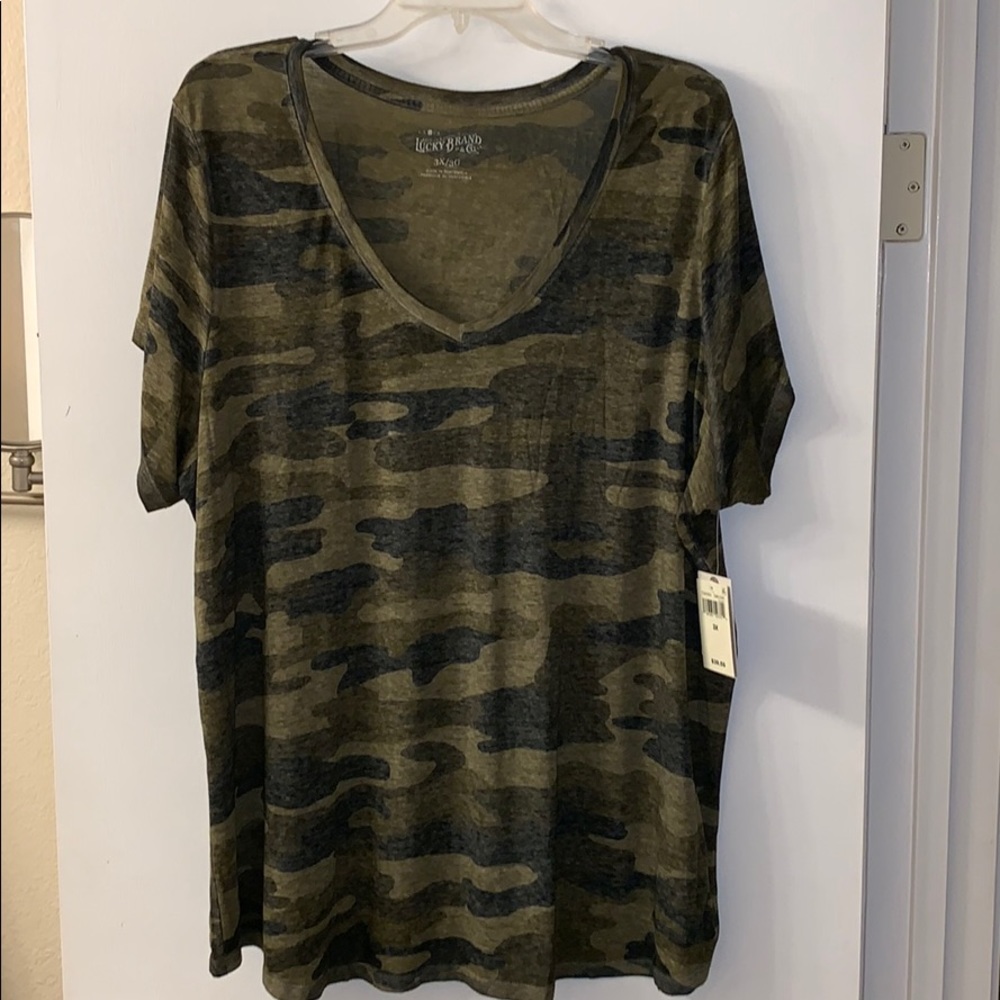 NWT Lucky Brand Camo Tee 3X Plus